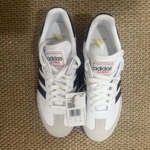 Adidas Men's White and Black Samba Sneakers